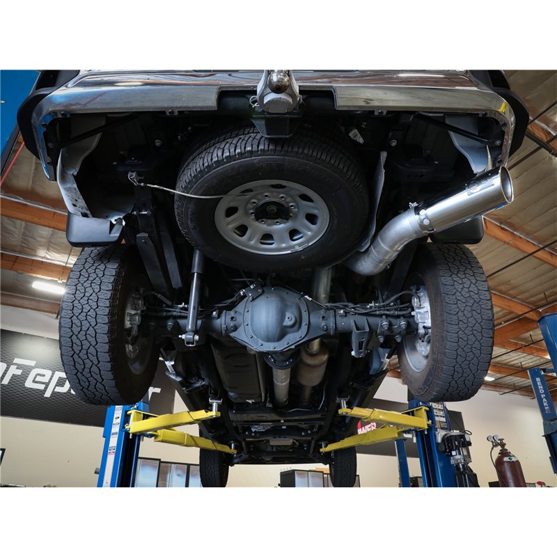 aFe Power | Large Bore-HD 5 IN 409 Stainless Steel DPF-Back Exhaust System w/Polished Tip - Silverado / Sierra 2500 HD / 3500 HD