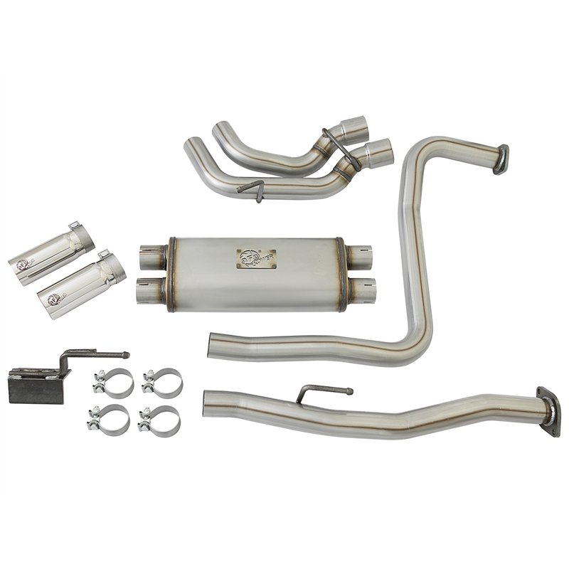 aFe Power | Rebel Series 3 IN 409 Stainless Steel Cat-Back Exhaust System w/Polished Tip - Titan 5.6L 2004-2015