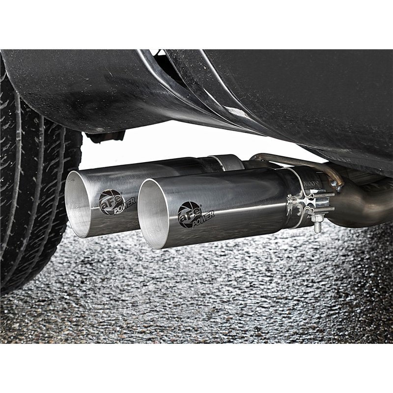 aFe Power | Rebel Series 3 IN 409 Stainless Steel Cat-Back Exhaust System w/Polished Tip - Titan 5.6L 2004-2015