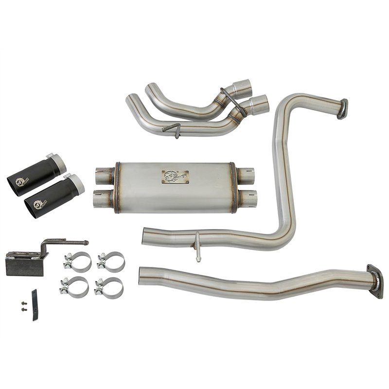 aFe Power | Rebel Series 2-1/2in. Cat-Back Exhaust System w/Black Tip - Titan 5.6L 2017-2021