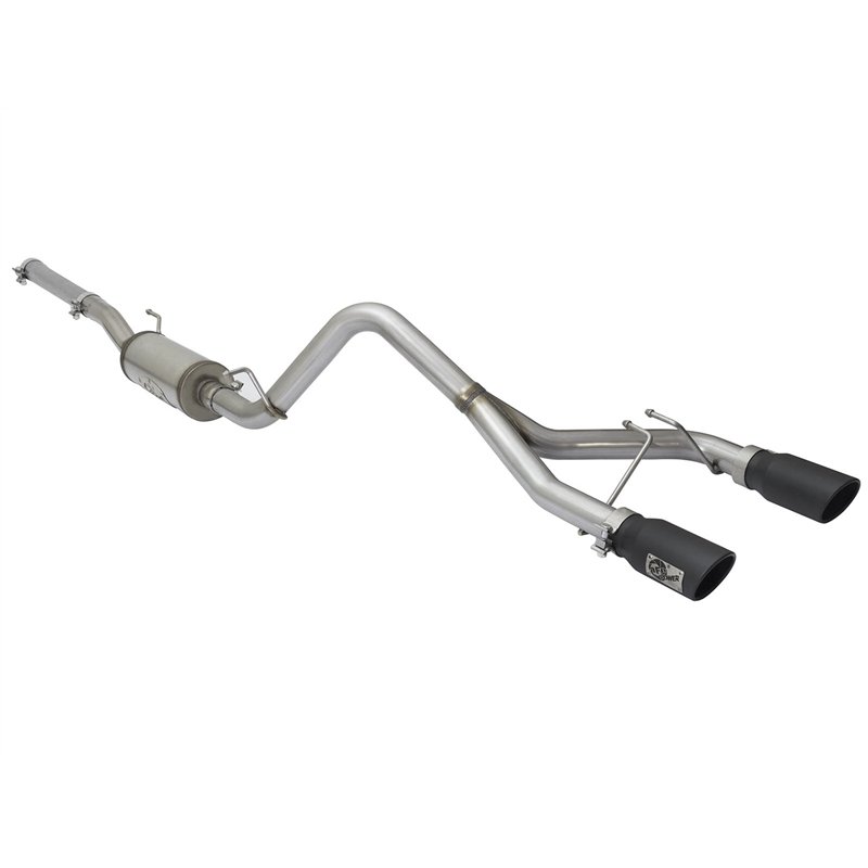 aFe Power | Rebel Series 2-1/2 IN 409 Stainless Steel Cat-Back Exhaust System w/Black Tip - Wrangler (JK) 3.6L / 3.8L 2007-2018