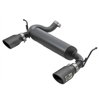 aFe Power | Rebel Series 2-1/2 IN 409 Stainless Steel Axle-Back Exhaust System w/Black Tips - Wrangler (JK) 3.6L / 3.8L 2007-201
