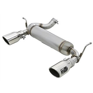 aFe Power | Rebel Series 2-1/2 IN 409 Stainless Steel Axle-Back Exhaust w/Polished Tips - Wrangler (JK) 3.6L / 3.8L 2007-2018