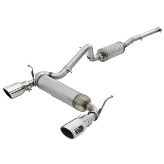 aFe Power | Rebel Series 2-1/2 IN 409 Stainless Steel Cat-Back Exhaust w/Polished Tips - Wrangler (JK) 3.6L / 3.8L 2007-2018
