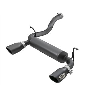 aFe Power | Rebel Series 2-1/2 IN 409 Stainless Steel Axle-Back Exhaust System w/Black Tips - Wrangler (JL) 2.0T / 3.6L 2018-202