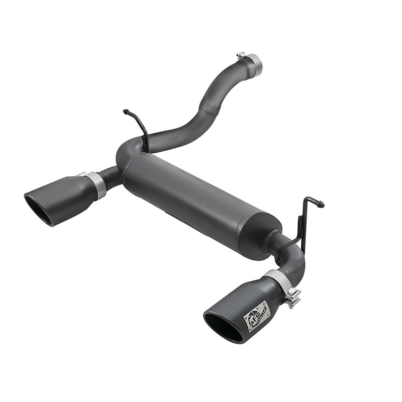 aFe Power | Rebel Series 2-1/2 IN 409 Stainless Steel Axle-Back Exhaust System w/Black Tips - Wrangler (JL) 2.0T / 3.6L 2018-202