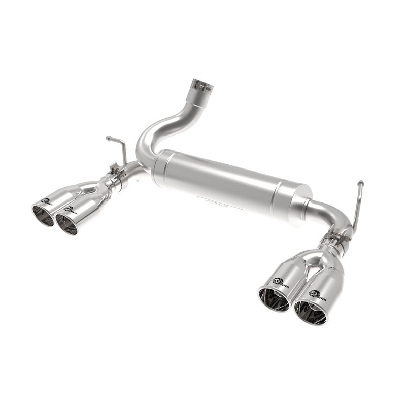 aFe Power | Rebel Series 2-1/2 IN 409 Stainless Steel Axle-Back Exhaust System Polished - Wrangler (JK) 3.6L / 3.8L 2007-2018