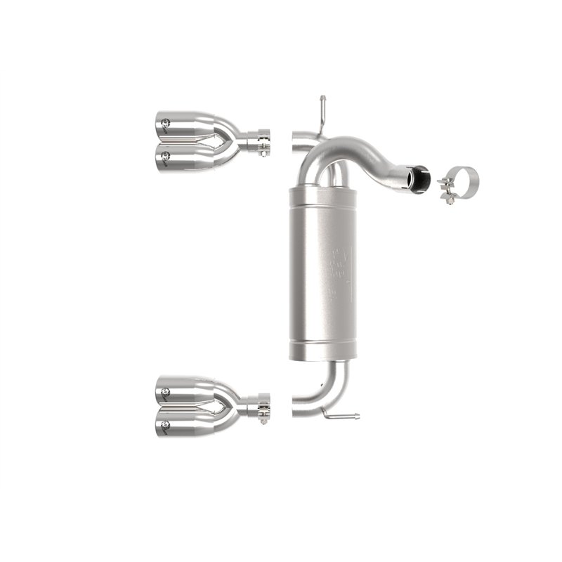 aFe Power | Rebel Series 2-1/2 IN 409 Stainless Steel Axle-Back Exhaust System Polished - Wrangler (JK) 3.6L / 3.8L 2007-2018