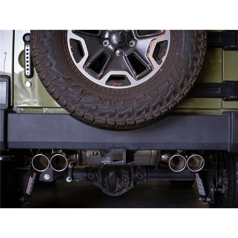 aFe Power | Rebel Series 2-1/2 IN 409 Stainless Steel Axle-Back Exhaust System Polished - Wrangler (JK) 3.6L / 3.8L 2007-2018