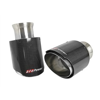 aFe Power | MACH Force-Xp 4-1/2 IN Carbon Fiber OE Replacement Exhaust Tips - Charger 6.2L / 6.4L 2015-2023