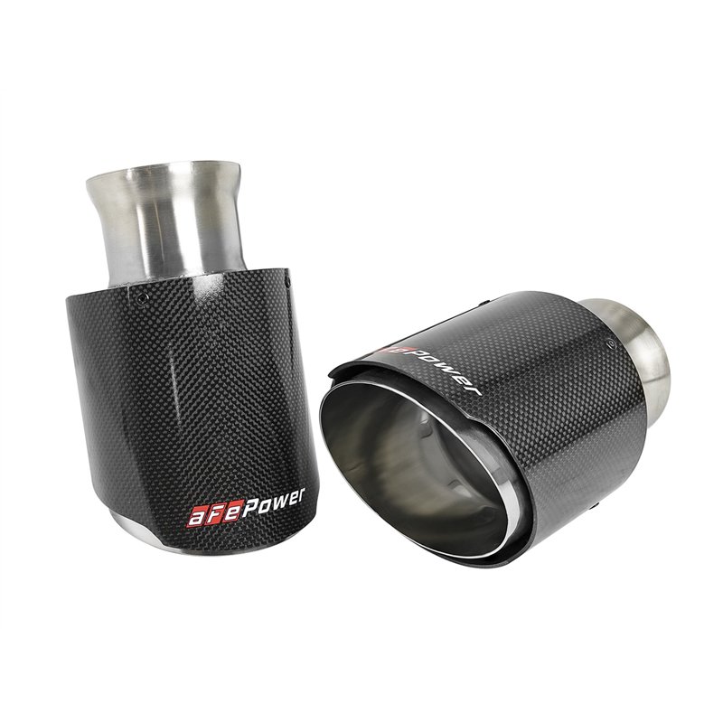aFe Power | MACH Force-Xp 4-1/2 IN Carbon Fiber OE Replacement Exhaust Tips - Charger 6.2L / 6.4L 2015-2023