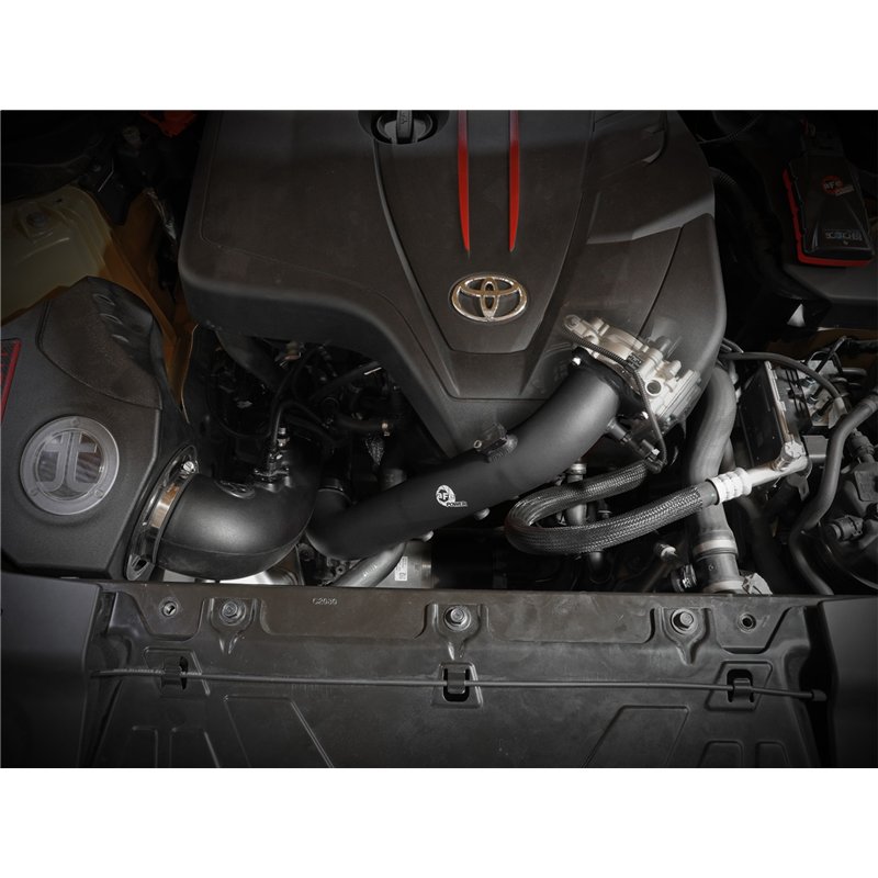 aFe Power | BladeRunner 2-3/4 IN Aluminum Hot Charge Pipe Black - GR Supra 2.0T 2021-2024