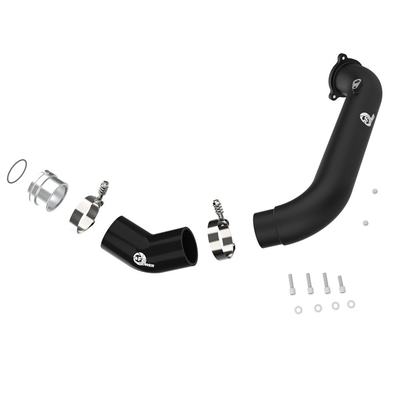 aFe Power | BladeRunner 2-3/4 IN Aluminum Hot Charge Pipe Black - GR Supra 2.0T 2021-2024
