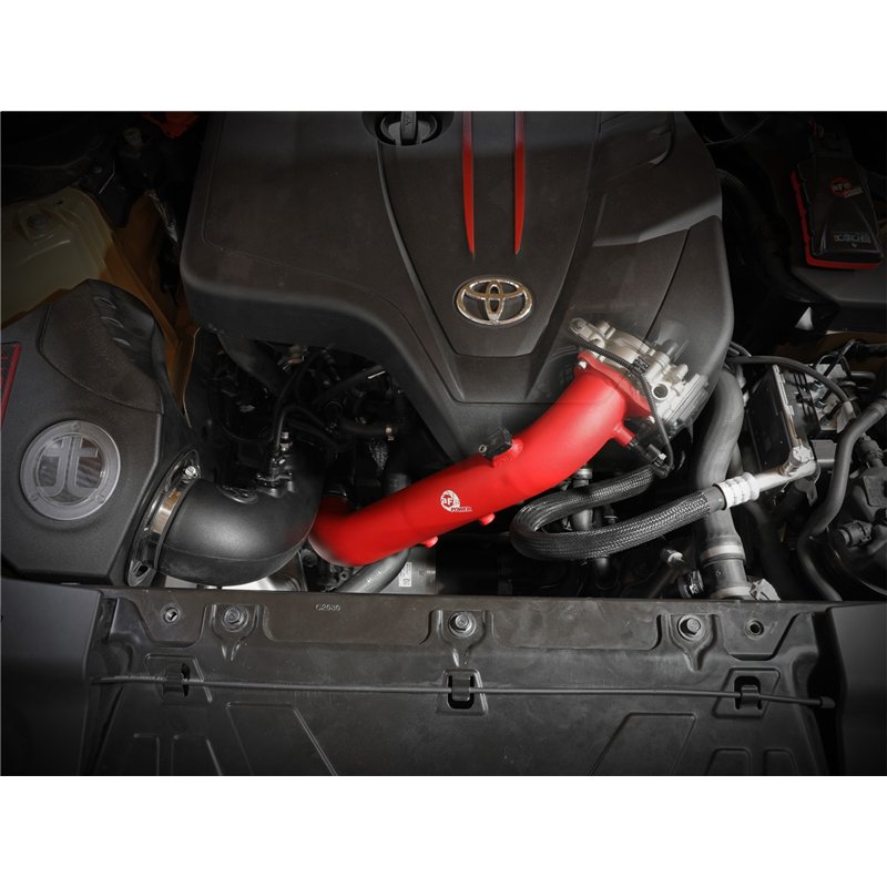 aFe Power | BladeRunner 2-3/4 IN Aluminum Hot Charge Pipe Red - GR Supra 2.0T 2021-2024
