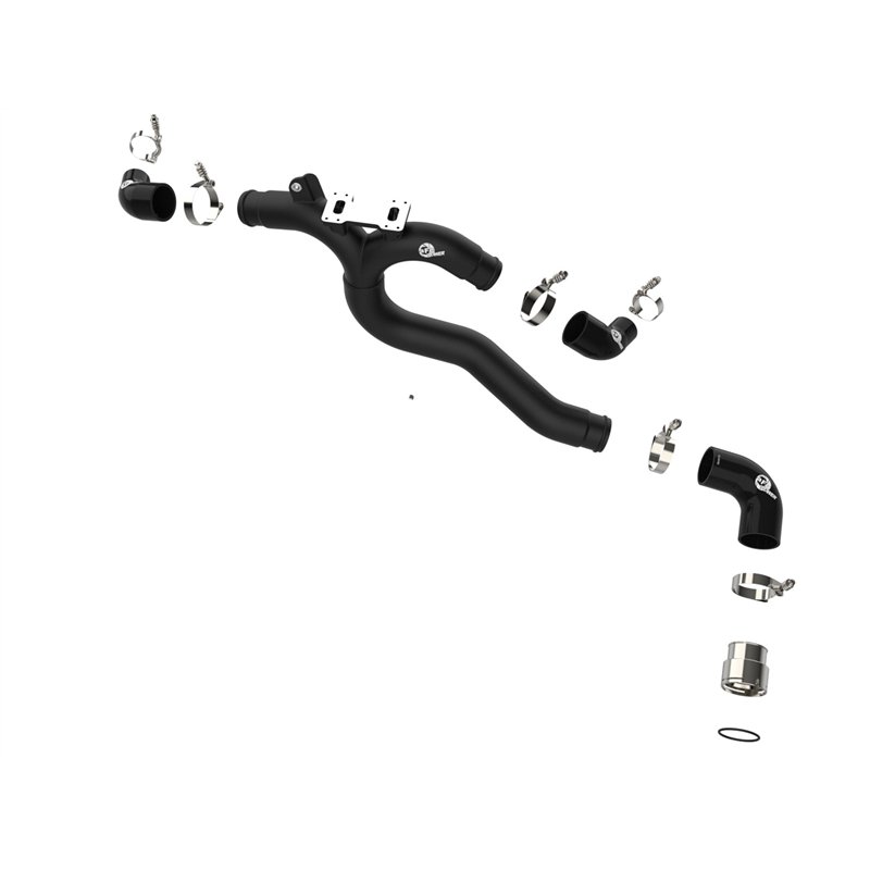 aFe Power | BladeRunner 3 IN Aluminum Hot Charge Pipe Black - Stinger 3.3T 2018-2023
