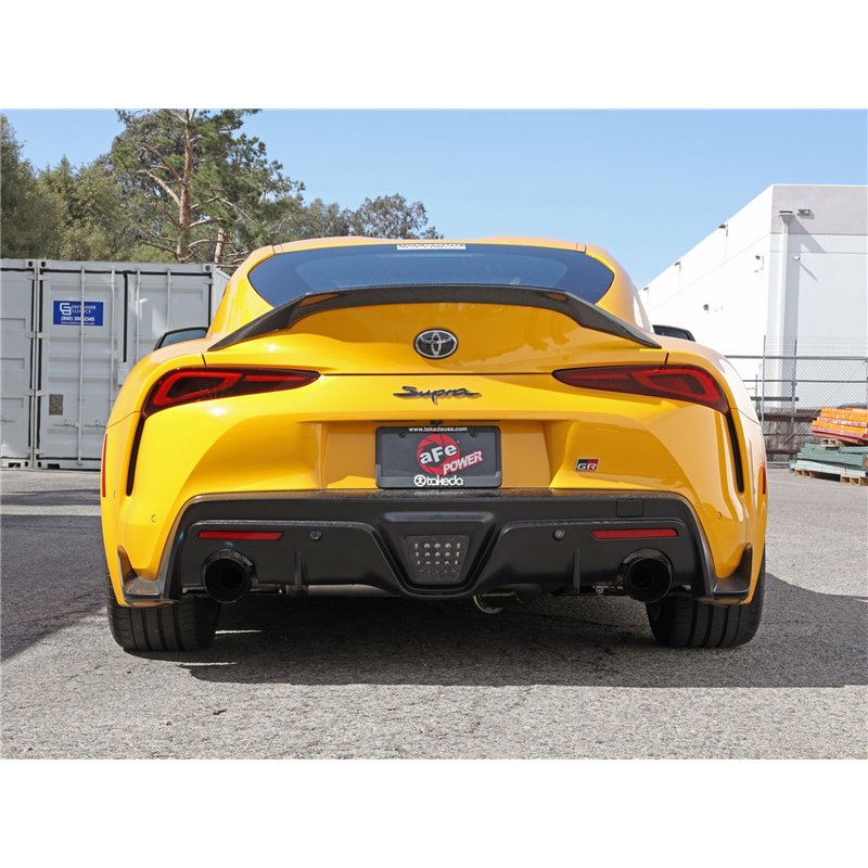 aFe Power | Takeda 3 IN to 2-1/2 IN 304 Stainless Steel Cat-Back Exhaust System w/Black Tip - GR Supra 2.0T 2021-2024