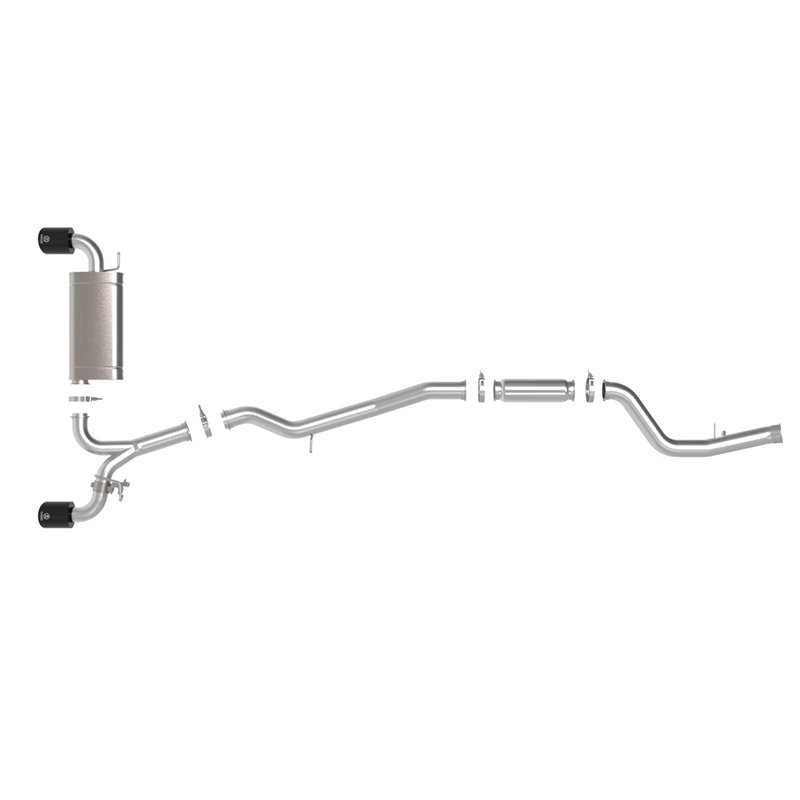 aFe Power | Takeda 3 IN to 2-1/2 IN 304 Stainless Steel Cat-Back Exhaust System w/Black Tip - GR Supra 2.0T 2021-2024