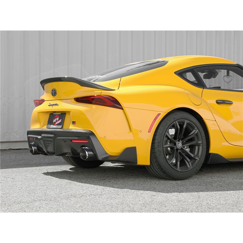 aFe Power | Takeda 3 IN to 2-1/2 IN 304 Stainless Steel Cat-Back Exhaust System Carbon Fiber - GR Supra 2.0T 2021-2024
