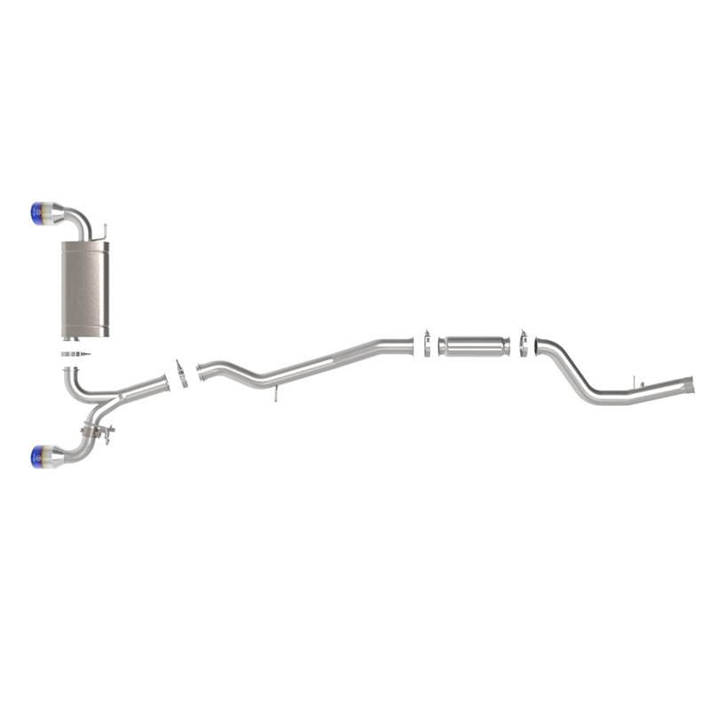 aFe Power | Takeda 3 IN to 2-1/2 IN 304 Stainless Steel Cat-Back Exhaust System w/Blue Tip - GR Supra 2.0T 2021-2024