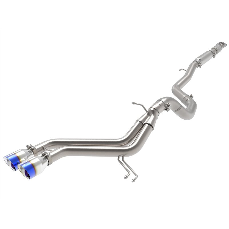 aFe Power | Takeda 2-1/2 IN to 3 IN 304 Stainless Steel Cat-Back Exhaust w/Blue Flame Tip - Veloster 1.6T 2013-2017