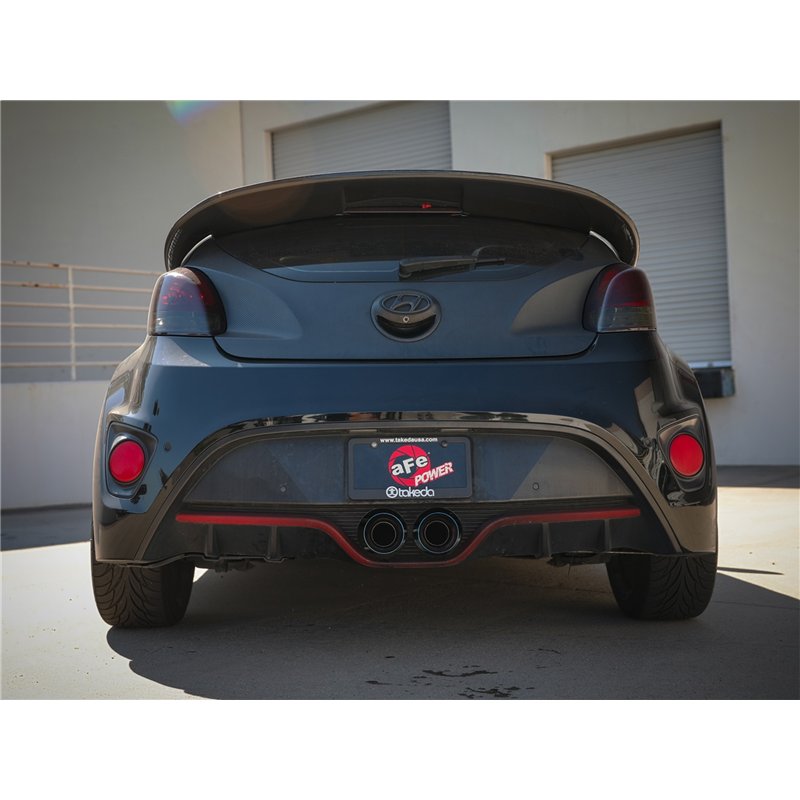 aFe Power | Takeda 2-1/2 IN to 3 IN 304 Stainless Steel Cat-Back Exhaust w/Blue Flame Tip - Veloster 1.6T 2013-2017
