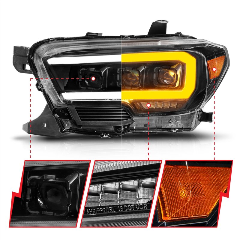 Anzo USA | Projector Headlight Set - Tacoma 2.7L / 3.5L 2016-2023
