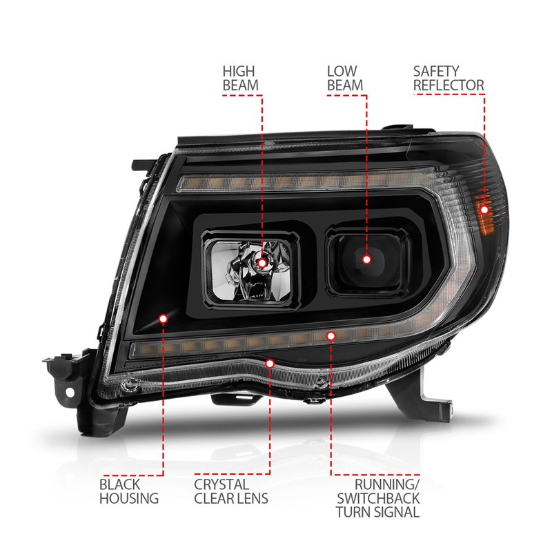 Anzo USA | Projector Headlight Set - Tacoma 2.7L / 4.0L 2005-2011