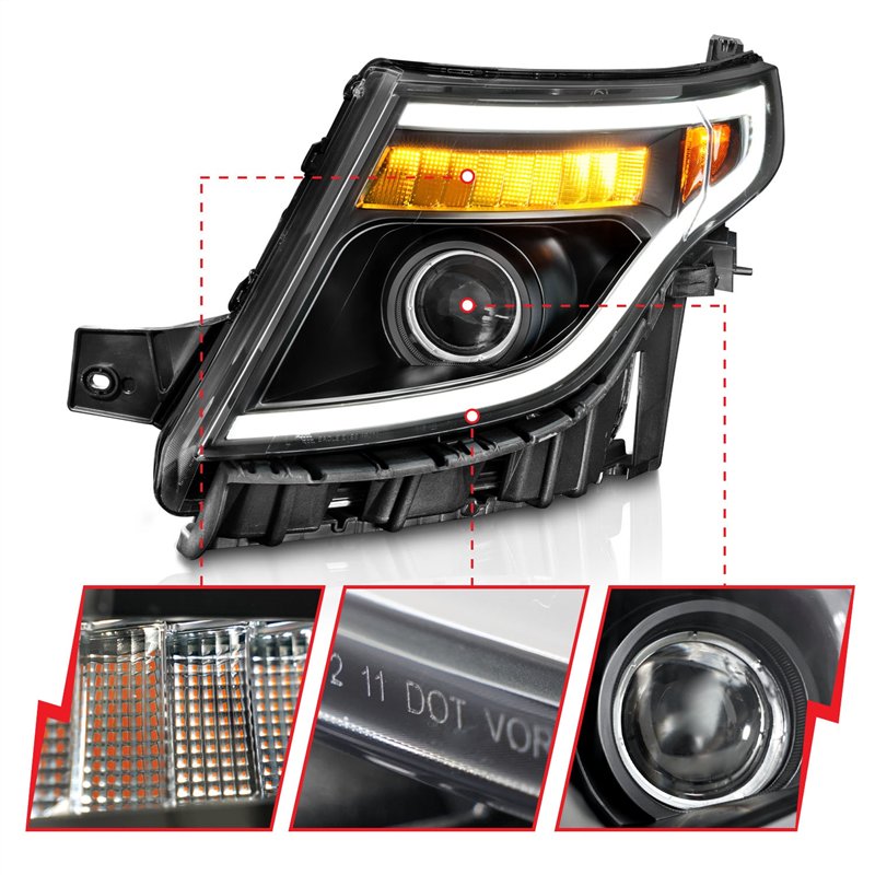 Anzo USA | Projector Headlight Set - Explorer 2.0T / 3.5L 2011-2015