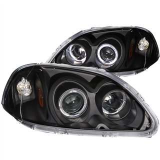 Anzo USA | Projector Headlight Set w/Halo - Civic 1.6L 1996-1998