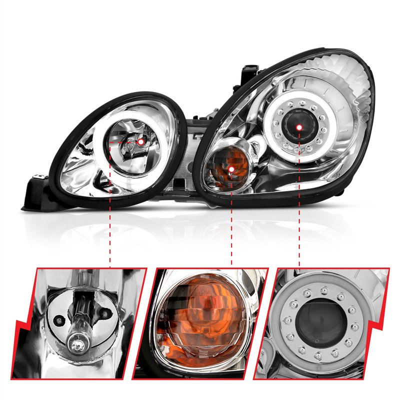 Anzo USA | Projector Headlight Set w/Halo - GS300 / GS400 / GS430 2000-2005