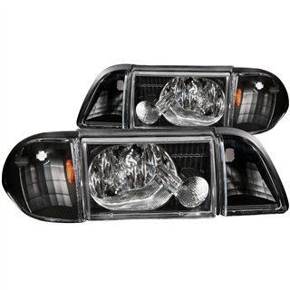Anzo USA | Crystal Headlight Set - Mustang 2.3L / 4.9L 1987-1993