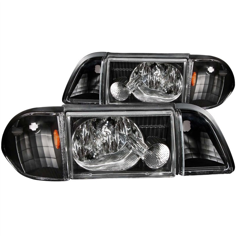 Anzo USA | Crystal Headlight Set - Mustang 2.3L / 4.9L 1987-1993
