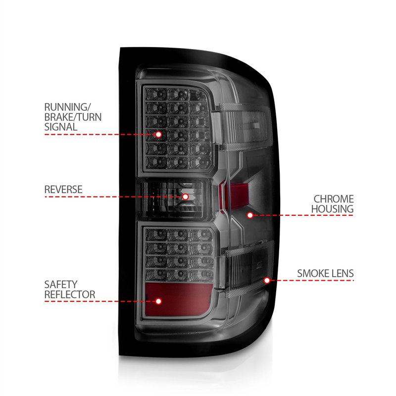 Anzo USA | LED Tail Light - Silverado / Sierra 1500 / 2500 HD / 3500 HD 2014-2019