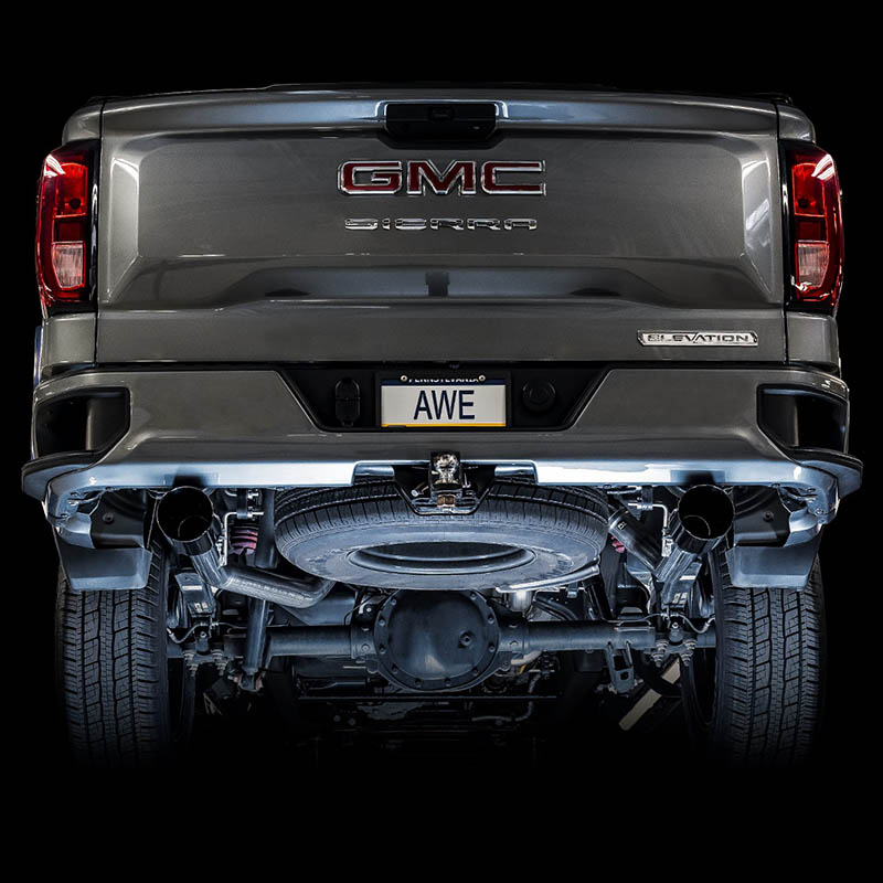 AWE Tuning | 0FG Cat-Back Exhaust Black Tips - Silverado / Sierra 1500 / Limited 5.3L 2019-2025