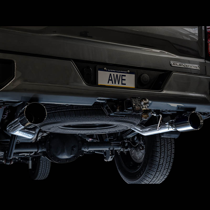 AWE Tuning | 0FG Cat-Back Exhaust Black Tips - Silverado / Sierra 1500 / Limited 5.3L 2019-2025