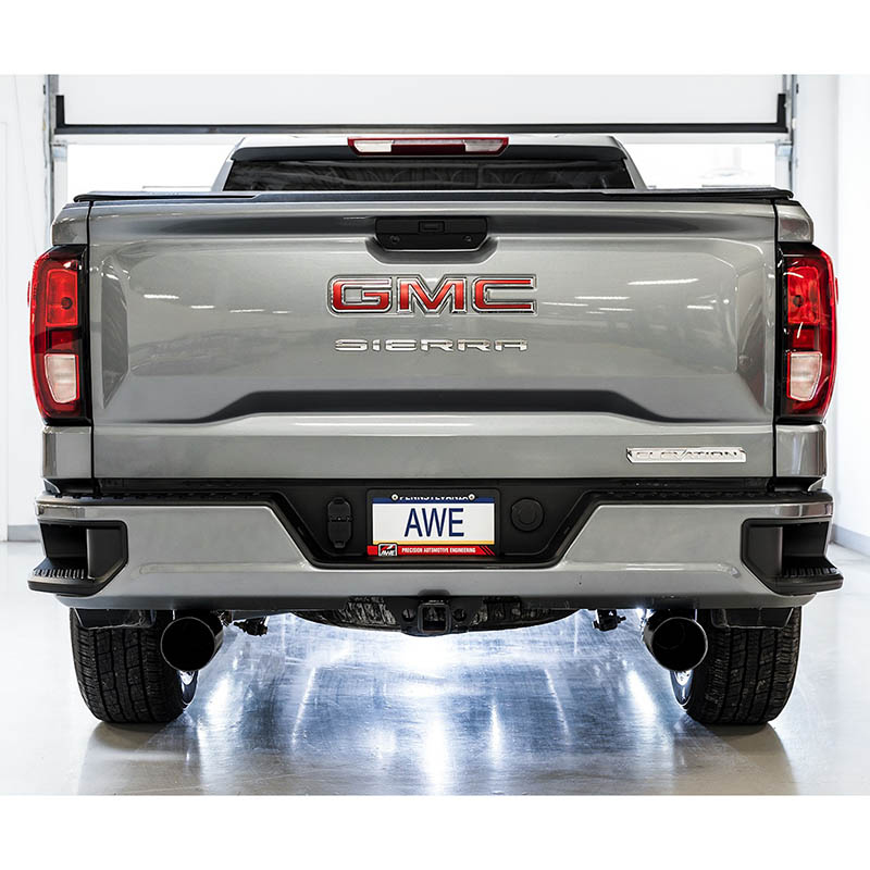 AWE Tuning | 0FG Cat-Back Exhaust Black Tips - Silverado / Sierra 1500 / Limited 5.3L 2019-2025