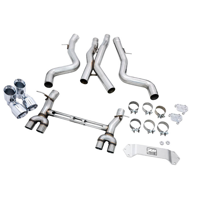 AWE Tuning | Track Cat-Back Exhaust Chrome Tips - M3 / M4 3.0T 2015-2020