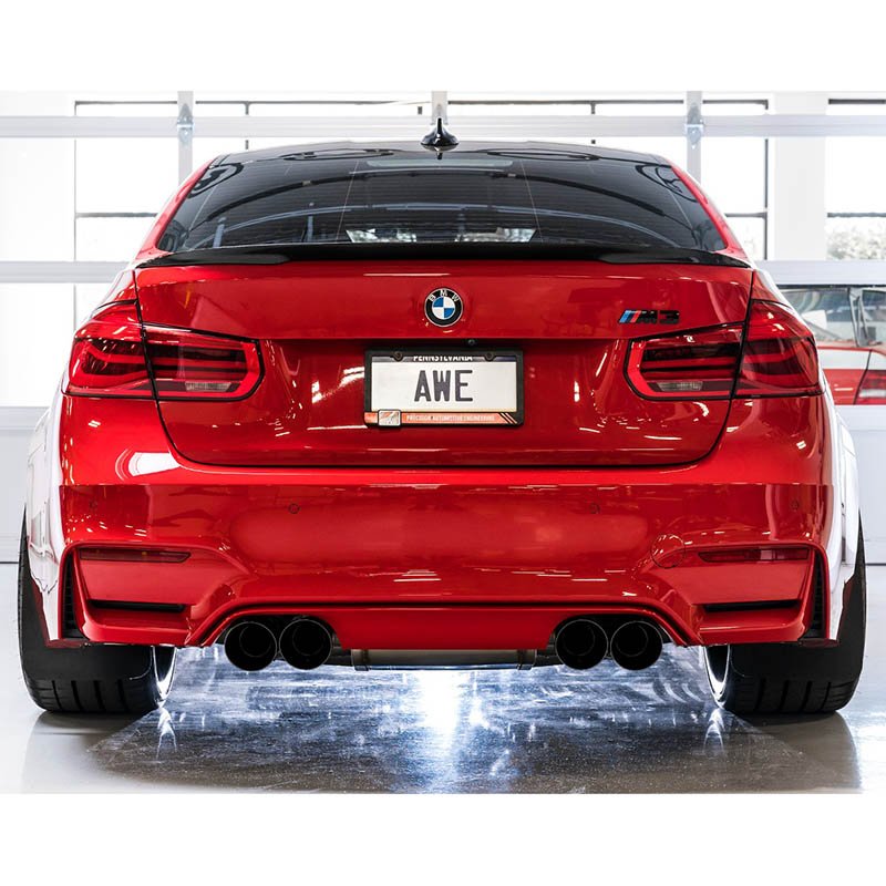 AWE Tuning | Track Cat-Back Exhaust Black Tips - M3 / M4 3.0T 2015-2020