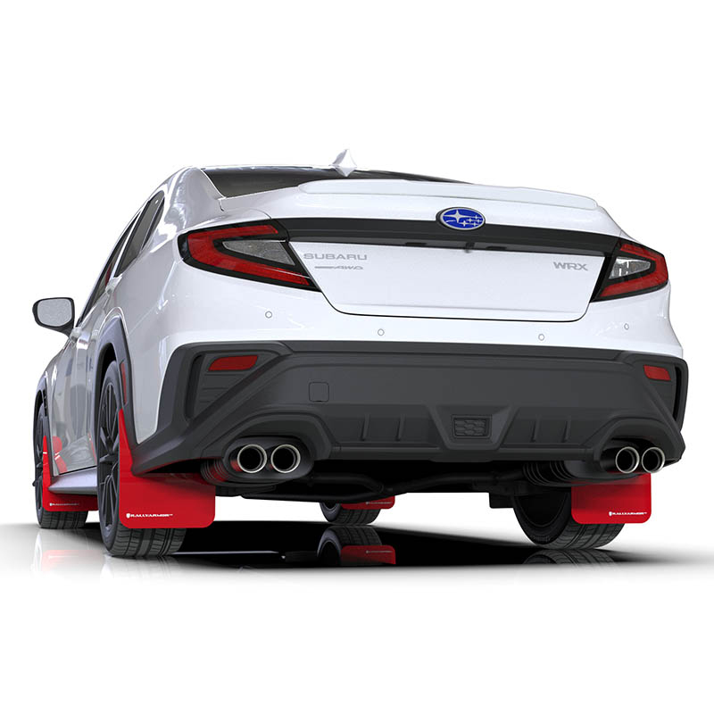 RallyArmor | Red UR Mud Flap White Logo - WRX 2022-2025