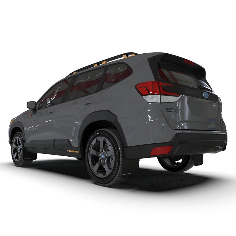 RallyArmor | Black UR Mud Flap Grey Logo - Forester / Wilderness 2022-2025