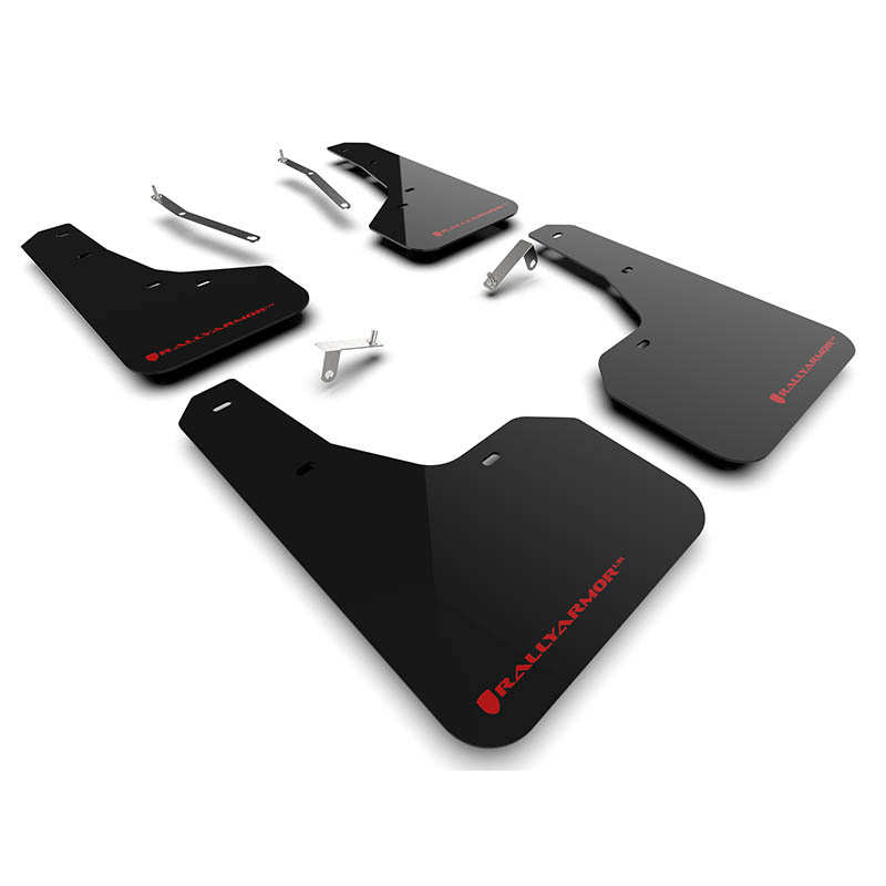 RallyArmor | Black UR Mud Flap Red Logo - Forester / Wilderness 2022-2025