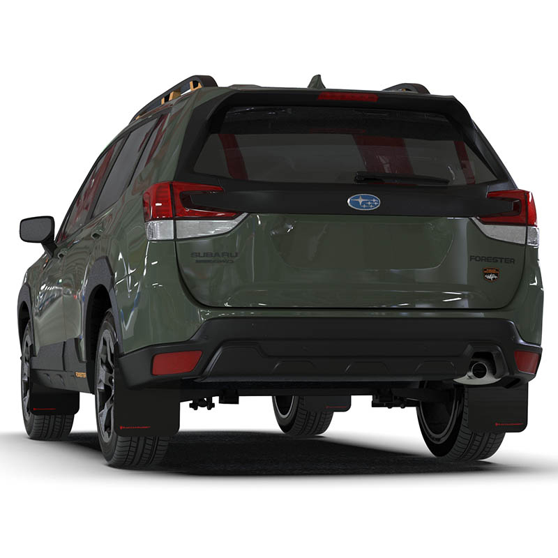 RallyArmor | Black UR Mud Flap Red Logo - Forester / Wilderness 2022-2025