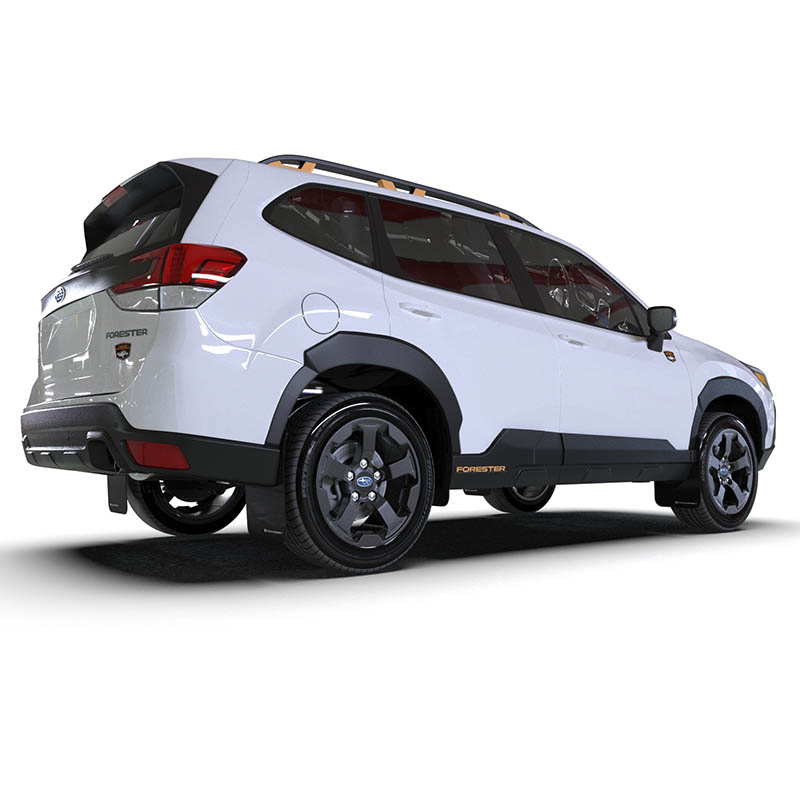 RallyArmor | Black UR Mud Flap White Logo - Forester / Wilderness 2022-2025