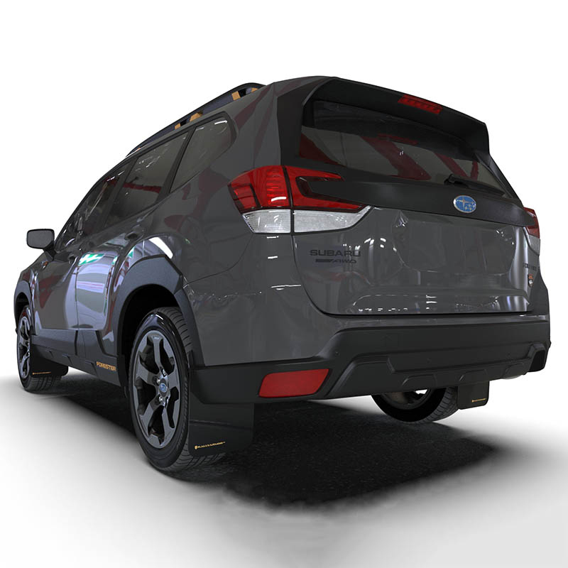 RallyArmor | Black UR Mud Flap Orange Logo - Forester / Wilderness 2022-2025