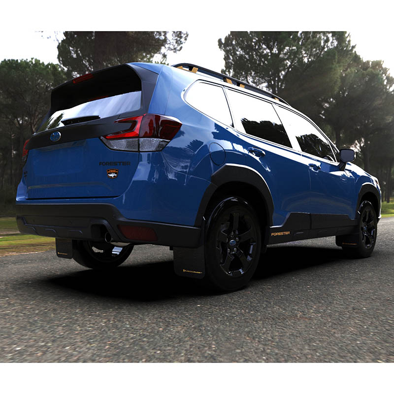 RallyArmor | Black UR Mud Flap Orange Logo - Forester / Wilderness 2022-2025