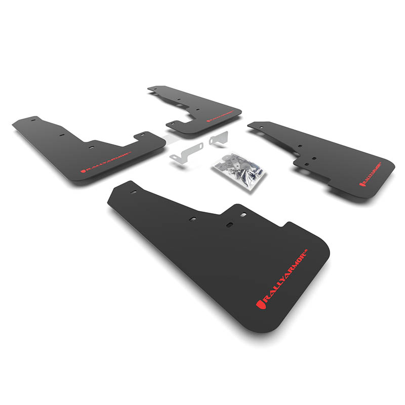 RallyArmor | Black UR Mud Flap Red Logo - Durango SXT / GT / R/T / SRT 2016-2025