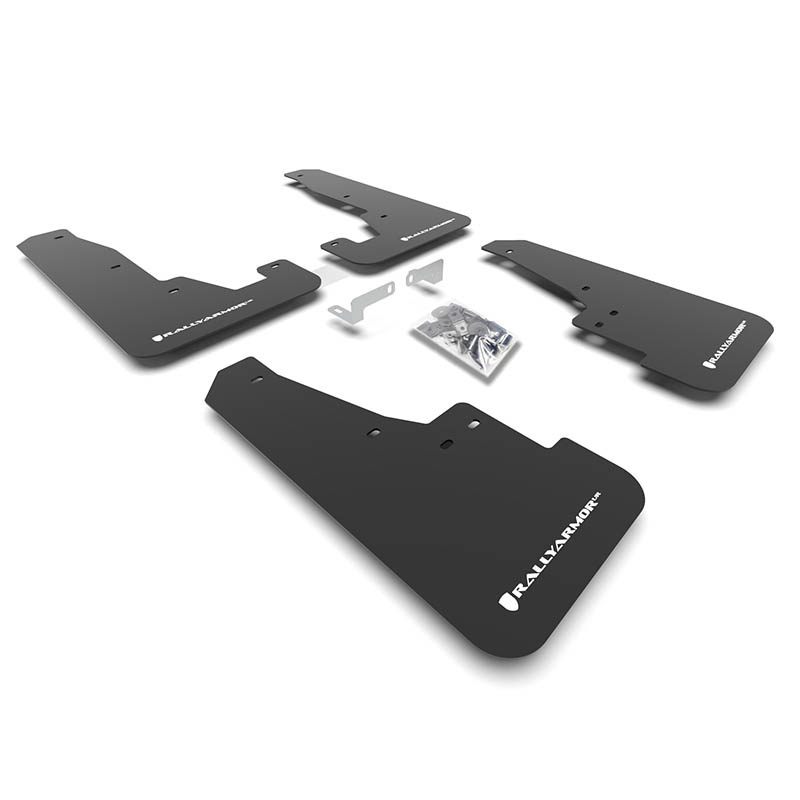 RallyArmor | Black UR Mud Flap White Logo - Durango SXT / GT / R/T / SRT 2016-2025