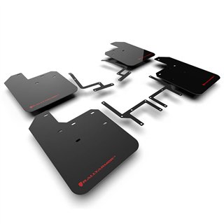 RallyArmor | Black UR Mud Flap Red Logo - Wrangler JL / 4xe 2018-2025
