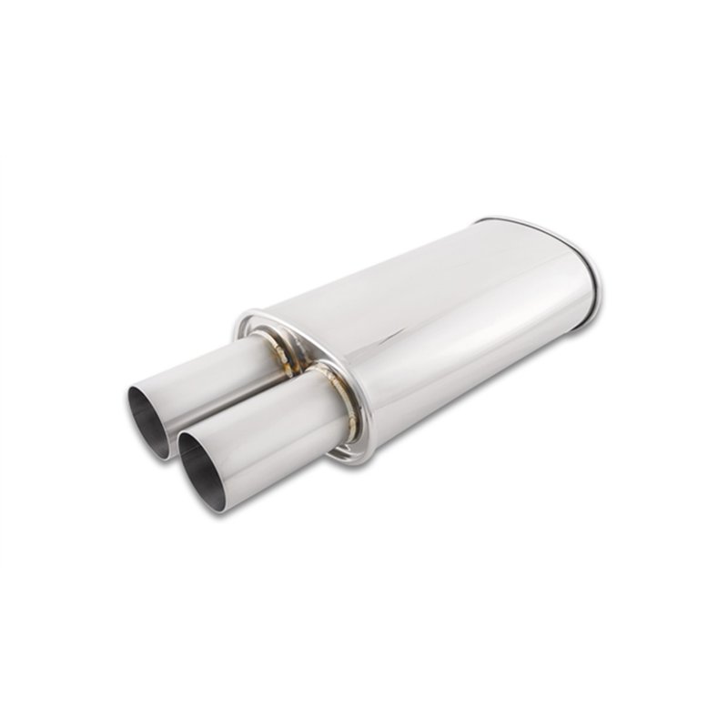 Vibrant | STREETPOWER Oval Muffler w/ 3.00in Round Straight Cut Tip (2.50in inlet)