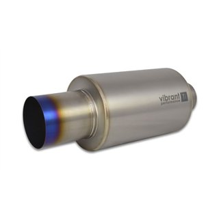 Vibrant | Muffler with Straight Cut Burnt Tip, 3.50in Inlet